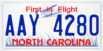 NC license plate AAY4280