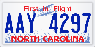 NC license plate AAY4297