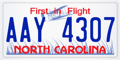 NC license plate AAY4307