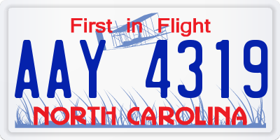 NC license plate AAY4319