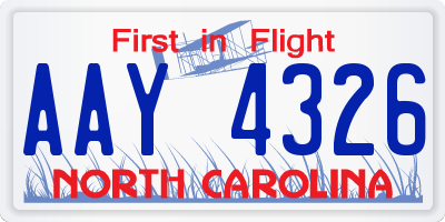 NC license plate AAY4326
