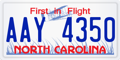 NC license plate AAY4350