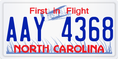 NC license plate AAY4368