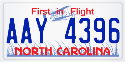 NC license plate AAY4396