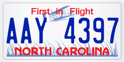NC license plate AAY4397