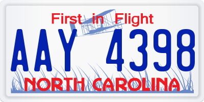 NC license plate AAY4398