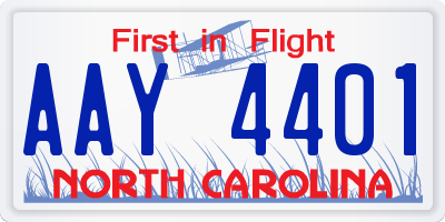 NC license plate AAY4401