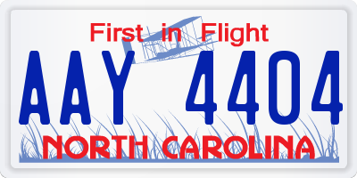 NC license plate AAY4404