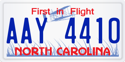 NC license plate AAY4410