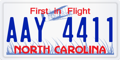 NC license plate AAY4411