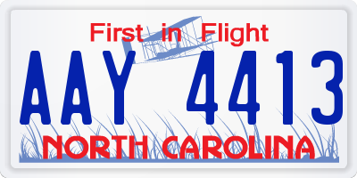 NC license plate AAY4413