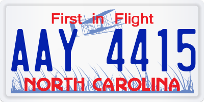 NC license plate AAY4415