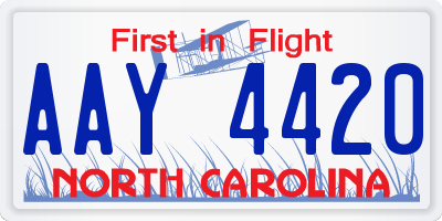 NC license plate AAY4420