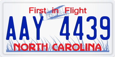 NC license plate AAY4439