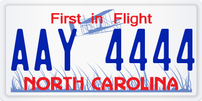 NC license plate AAY4444