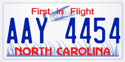 NC license plate AAY4454