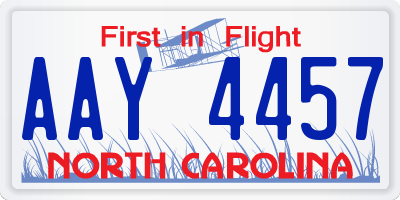 NC license plate AAY4457