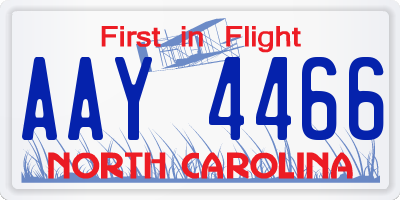 NC license plate AAY4466