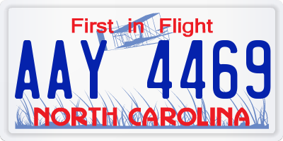 NC license plate AAY4469