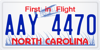 NC license plate AAY4470
