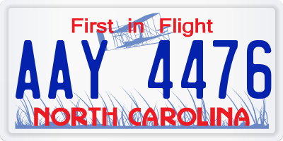 NC license plate AAY4476