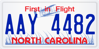 NC license plate AAY4482
