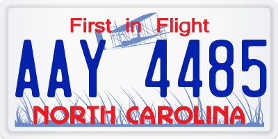 NC license plate AAY4485