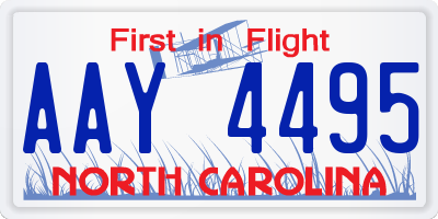 NC license plate AAY4495
