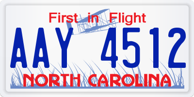 NC license plate AAY4512