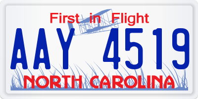 NC license plate AAY4519
