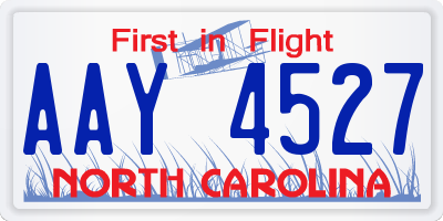 NC license plate AAY4527