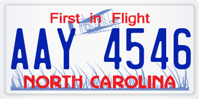 NC license plate AAY4546