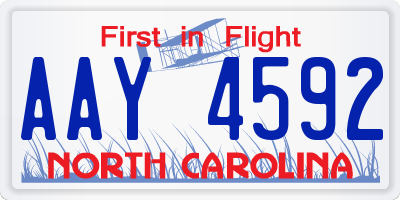 NC license plate AAY4592