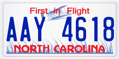 NC license plate AAY4618