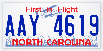 NC license plate AAY4619