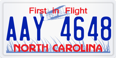 NC license plate AAY4648