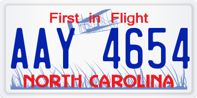 NC license plate AAY4654