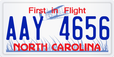 NC license plate AAY4656