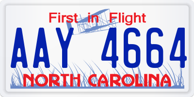 NC license plate AAY4664