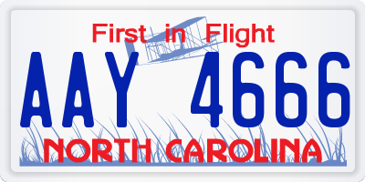 NC license plate AAY4666