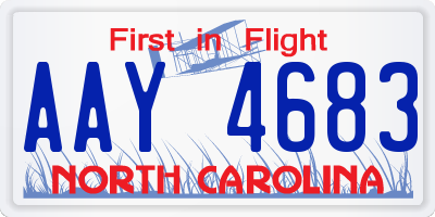 NC license plate AAY4683