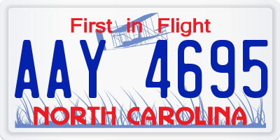 NC license plate AAY4695