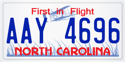 NC license plate AAY4696