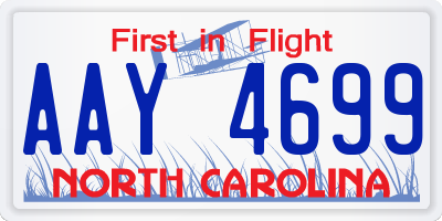 NC license plate AAY4699