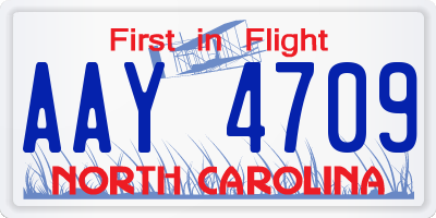 NC license plate AAY4709