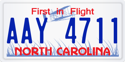 NC license plate AAY4711
