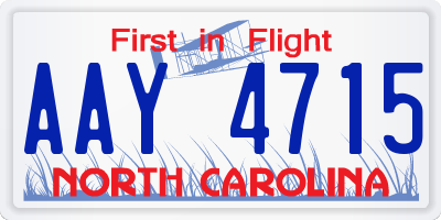 NC license plate AAY4715