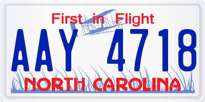 NC license plate AAY4718