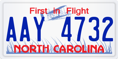 NC license plate AAY4732