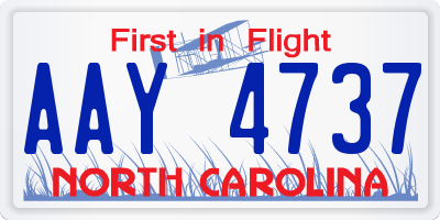 NC license plate AAY4737